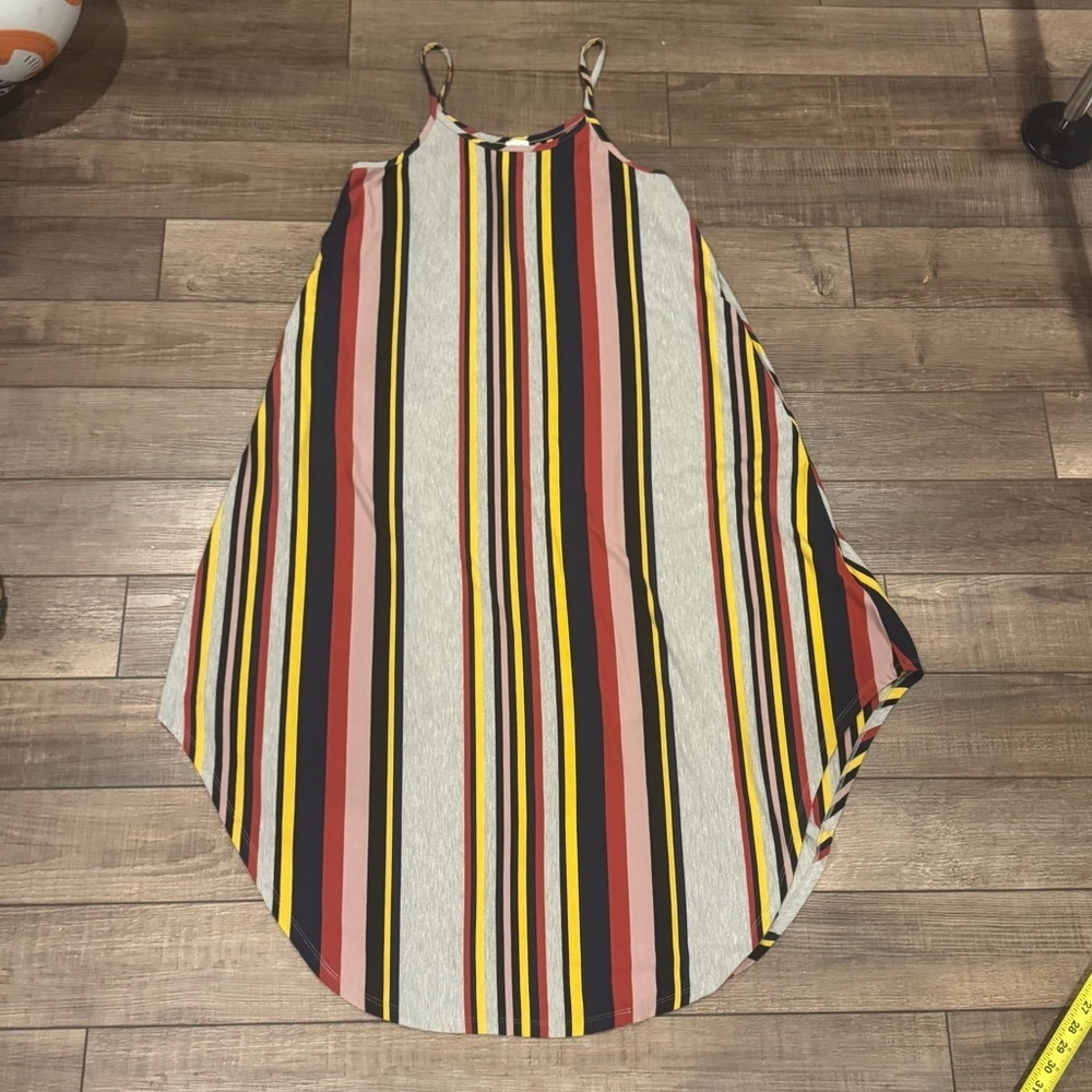Peyton Jensen Juno Striped Maxi Dress Large with pockets